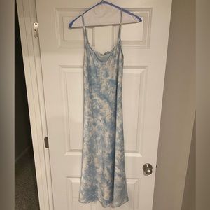 ALLSAINTS US 2 satin midi dress, blue cloud